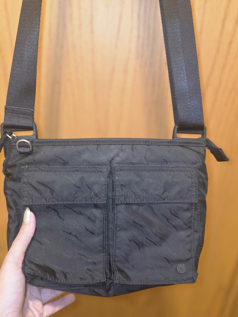 Athleta Flora Travel Black Crossbody Utility Bag with Dual Front Pockets